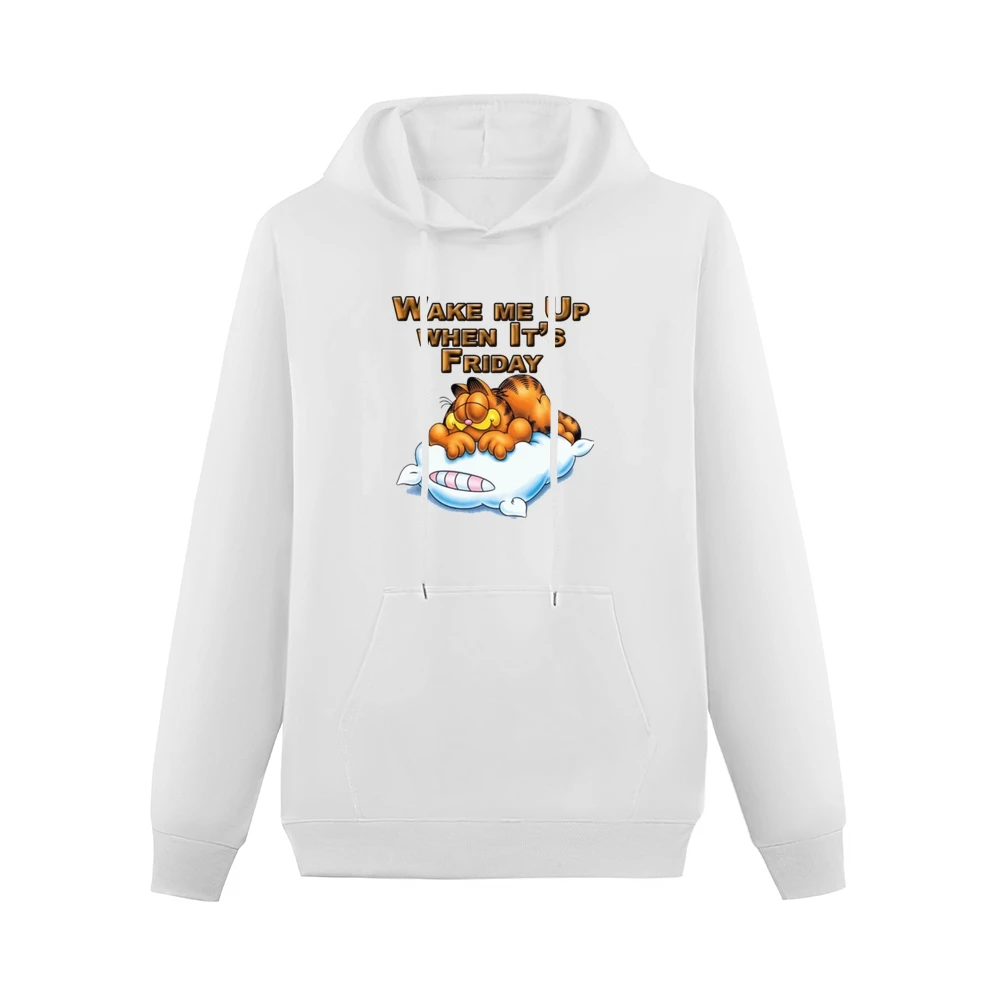 Wake Me Up When It's Friday Garfield Cartoon Men Hoodie With Pocket