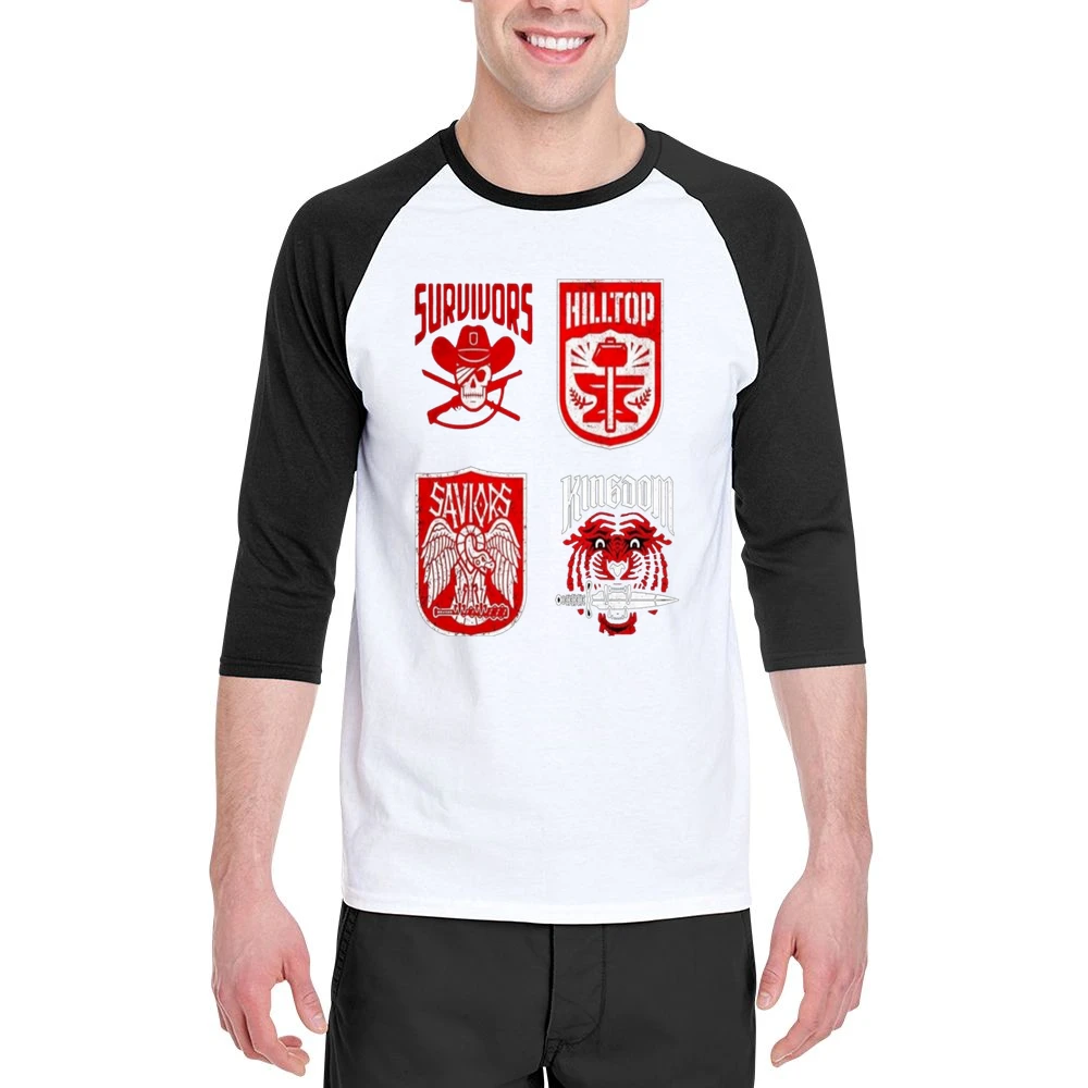 Walking Dead Logo Tshirt Men 3/4 Sleeve T-Shirt