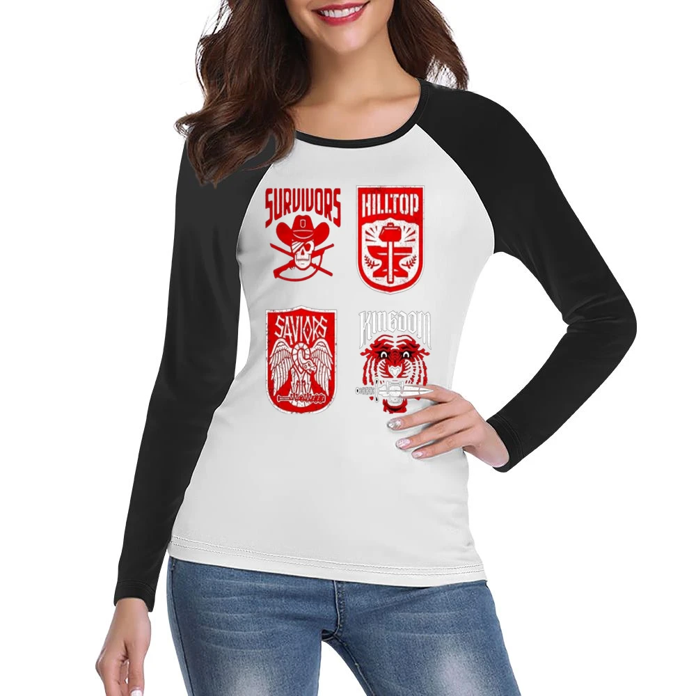 Walking Dead Logo Tshirt Women Ladies Long Sleeve T-Shirt