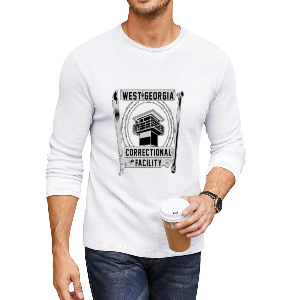 Walking Dead Prison Tee Men CrewNeck Long Sleeve T-Shirt
