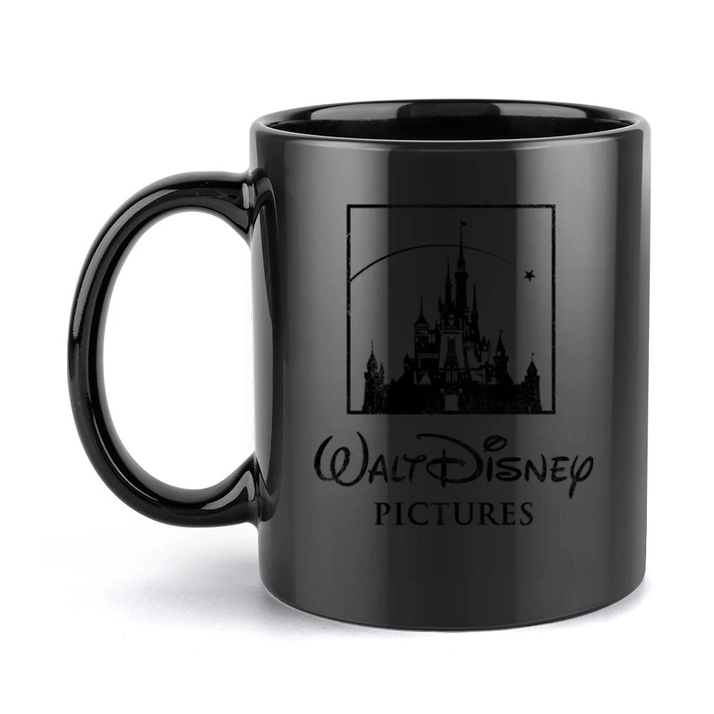 Walt Disney Vintage Style Graphic Castle Logo Black Mug