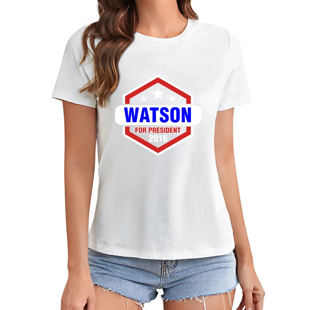 Watson For President 2016 Sherlock TV Show Asian Size Women Ladies T-shirt