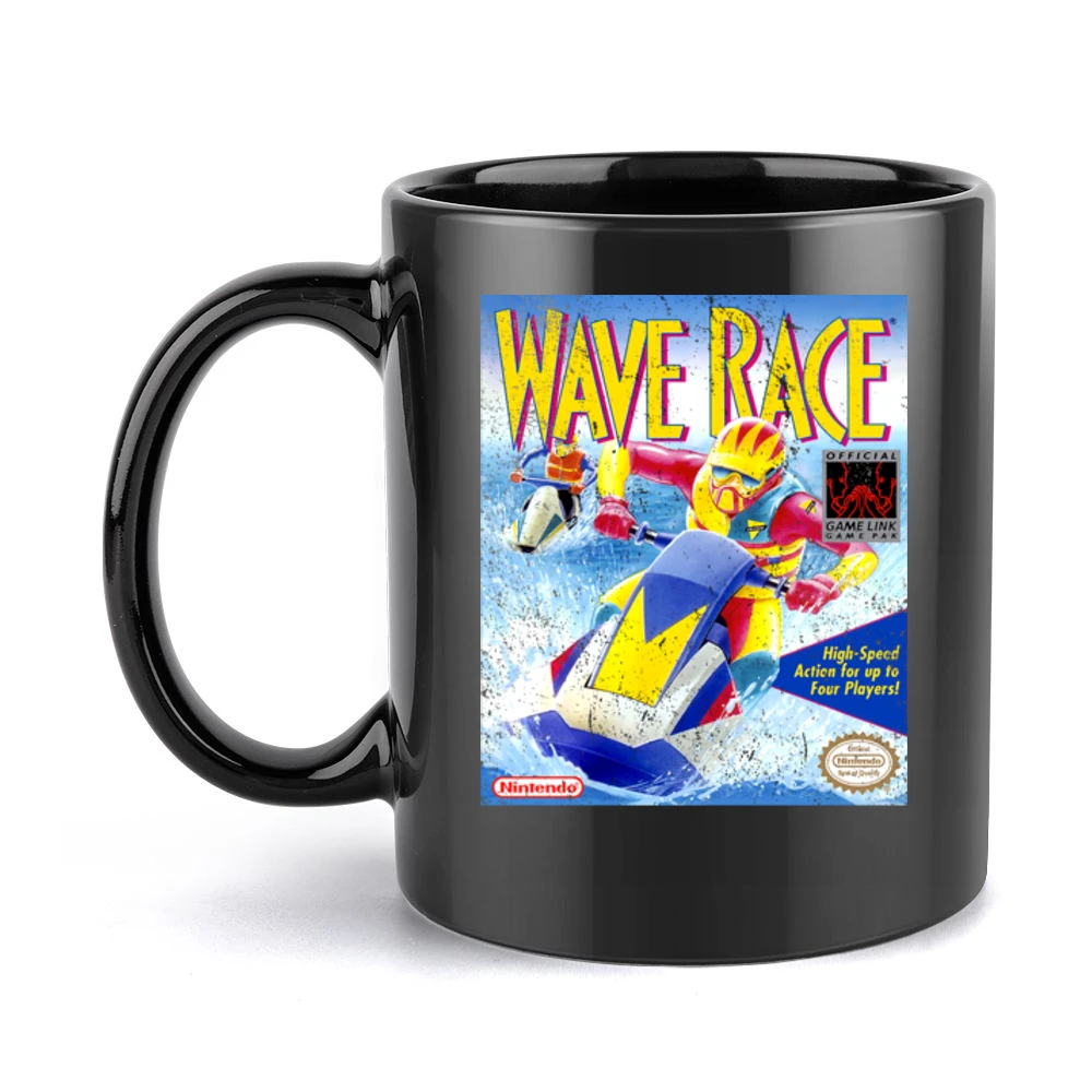 Wave Race Game Boy Nintendo Old School Retro Video Game Fan Distressed Black Mug