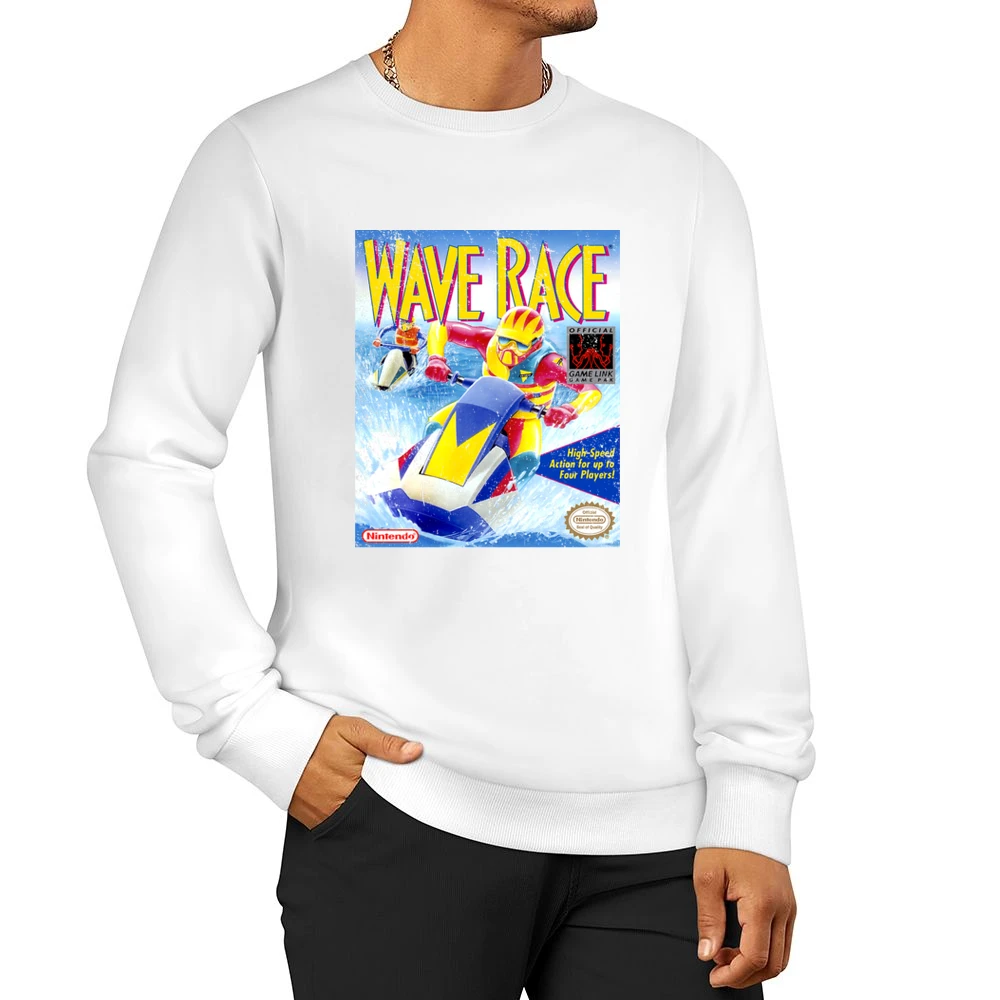 Wave Race Game Boy Nintendo Old School Retro Video Game Fan Distressed Men Pullover Sweatshirt