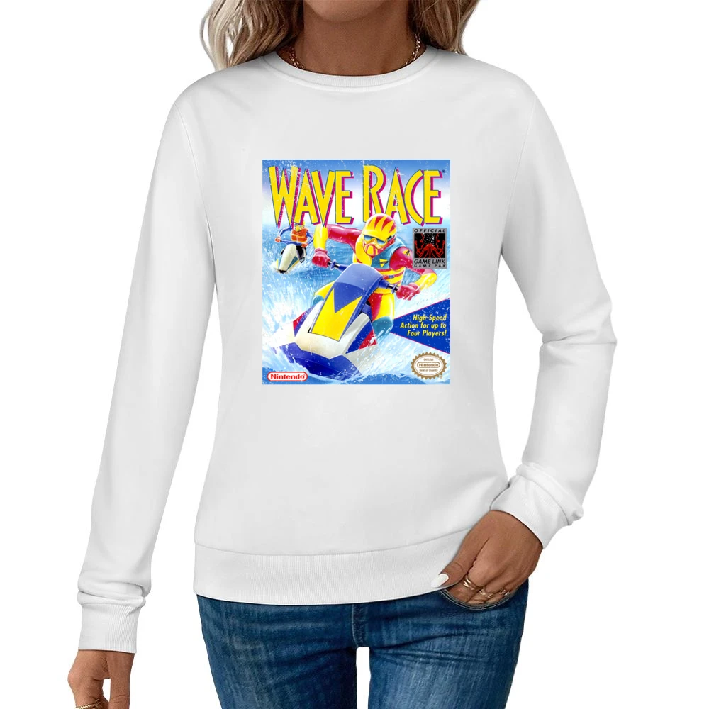 Wave Race Game Boy Nintendo Old School Retro Video Game Fan Distressed Women Pullover Sweatshirt