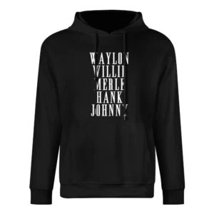 Waylon Willie Merle Hank Johnny Country Music Legends Graphic European Size Men Hoodie