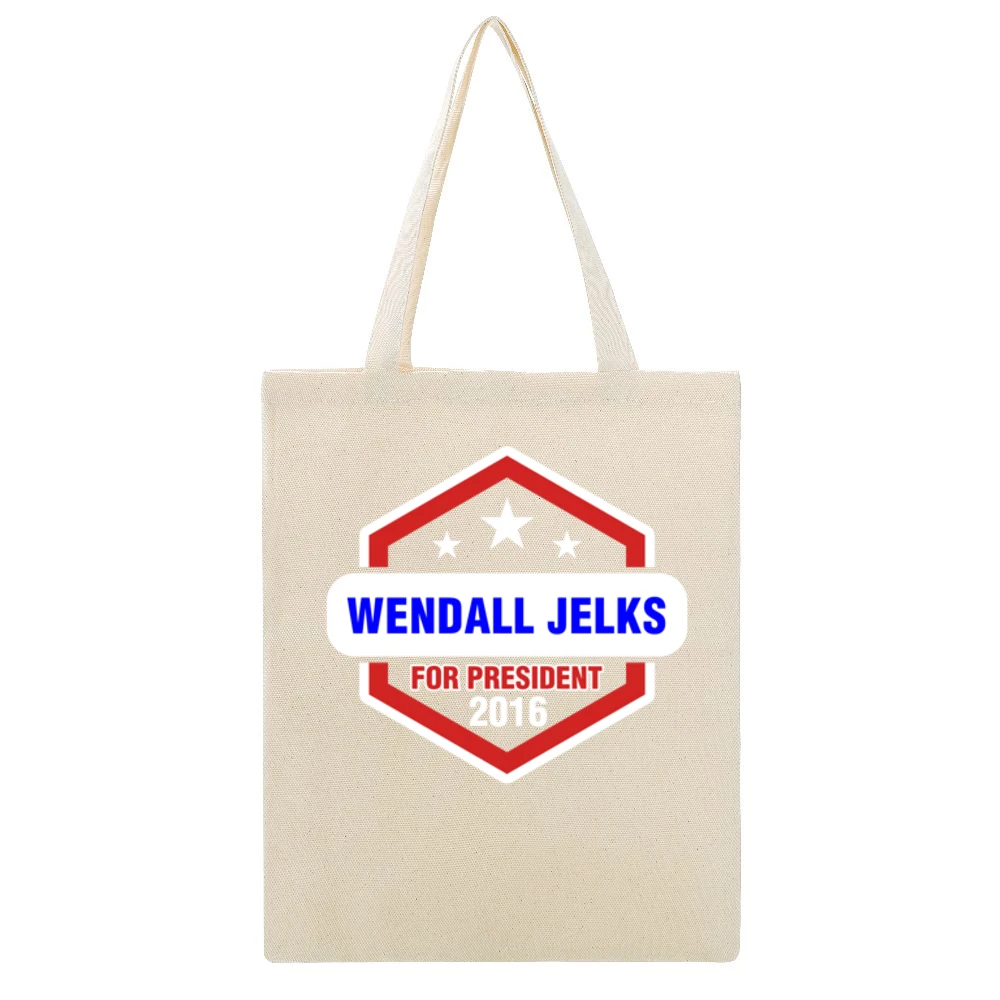 Wendall Jelks For President 2016 Rectify TV Show Beige Canvas Tote Shopping Bag