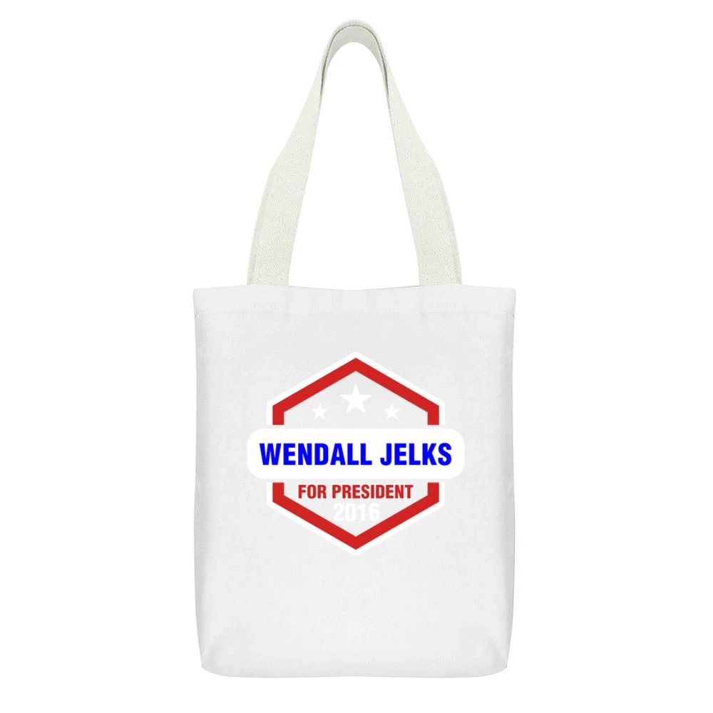 Wendall Jelks For President 2016 Rectify TV Show White Canvas Tote Shopping Bag With Interior Pocket