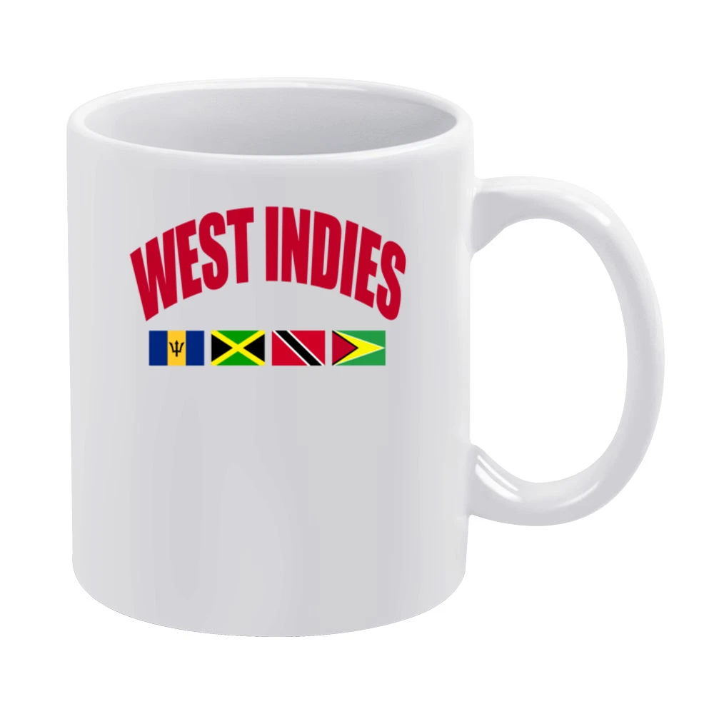 West Indies Barbados Jamaica Trinidad And Tobago Guyana Flag Graphic T White Mug