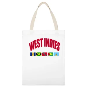 West Indies Barbados Jamaica Trinidad Tobago Guyana St Lucia Flag Grap White Canvas Tote Shopping Bag