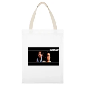 Wham! Pink Tshirt White Canvas Tote Shopping Bag