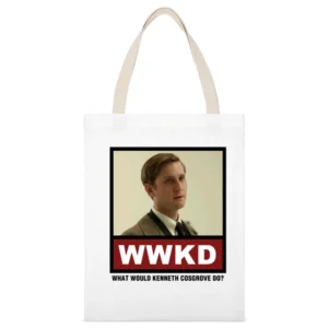 What Would Kenneth Cosgrove Do WWKD Mad Men White Canvas Tote Shopping Bag