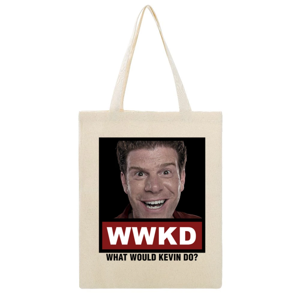 What Would Kevin Do WWKD The League Beige Canvas Tote Shopping Bag