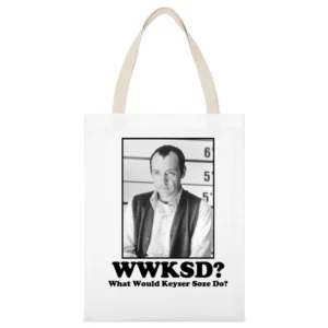 What Would Keyser Soze Do White Canvas Tote Shopping Bag