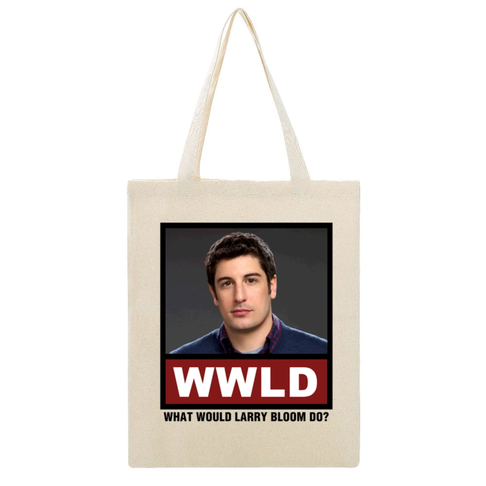 What Would Larry Bloom Do WWLD Orange is the New Black Beige Canvas Tote Shopping Bag