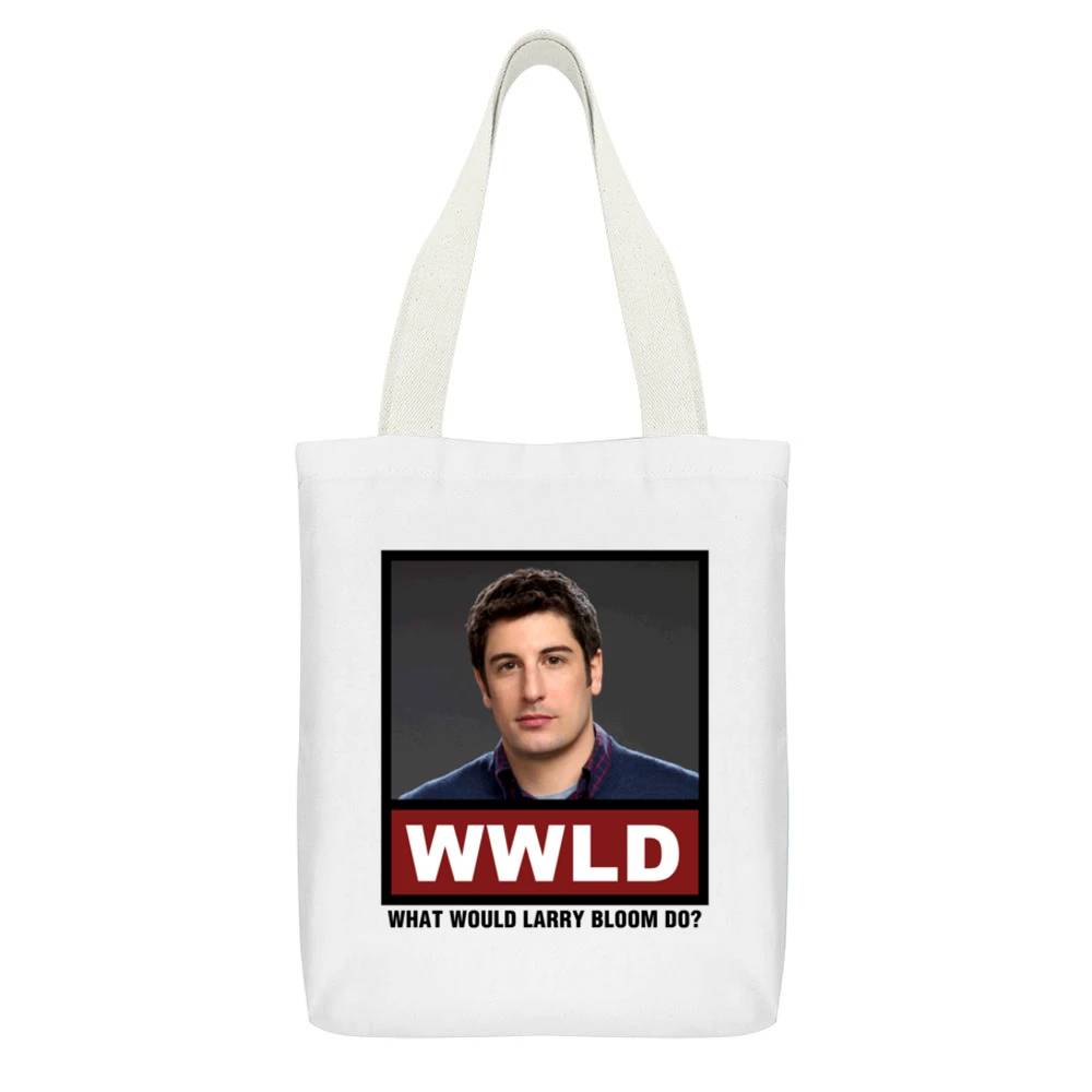 What Would Larry Bloom Do WWLD Orange is the New Black White Canvas Tote Shopping Bag With Interior Pocket