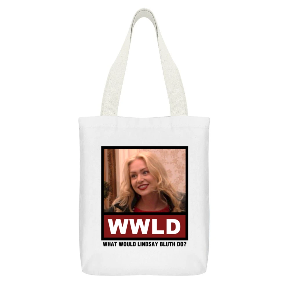 What Would Lip Do WWLD Shameless White Canvas Tote Shopping Bag With Interior Pocket