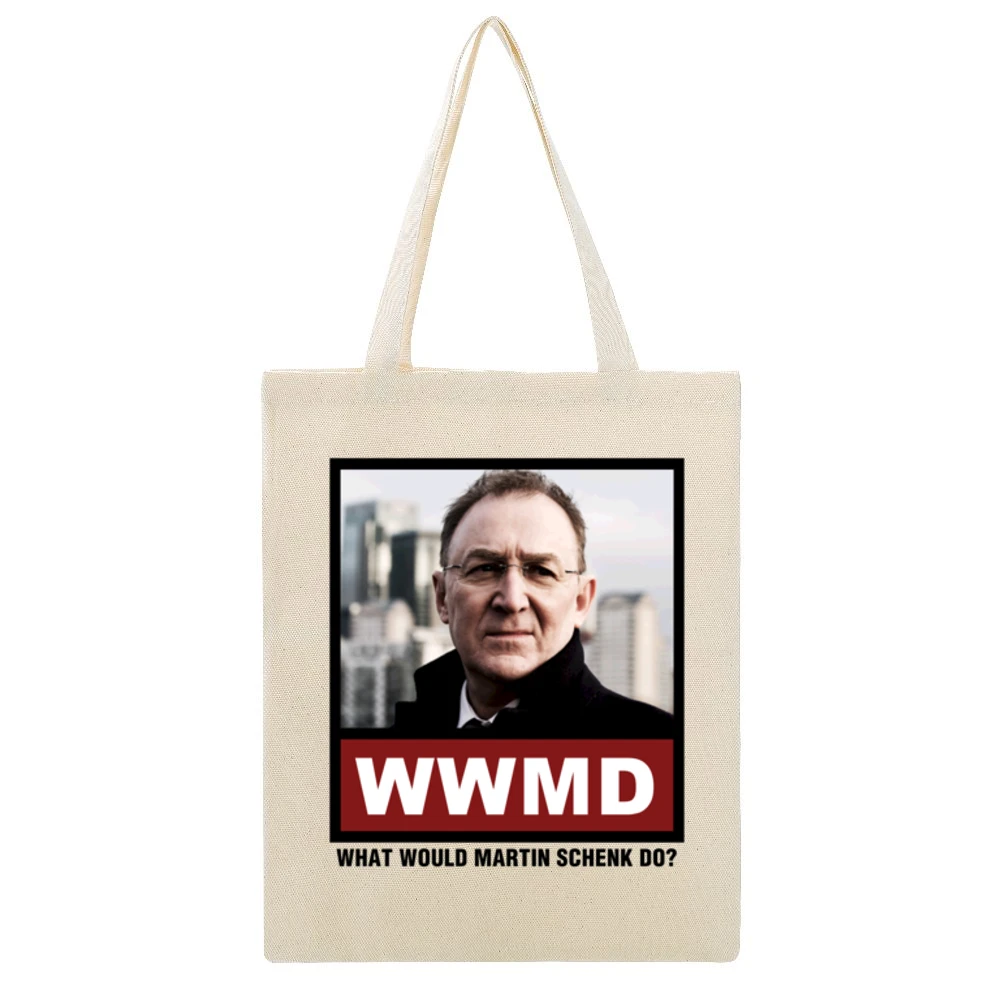 What Would Martin Schenk Do WWMD Luther Beige Canvas Tote Shopping Bag
