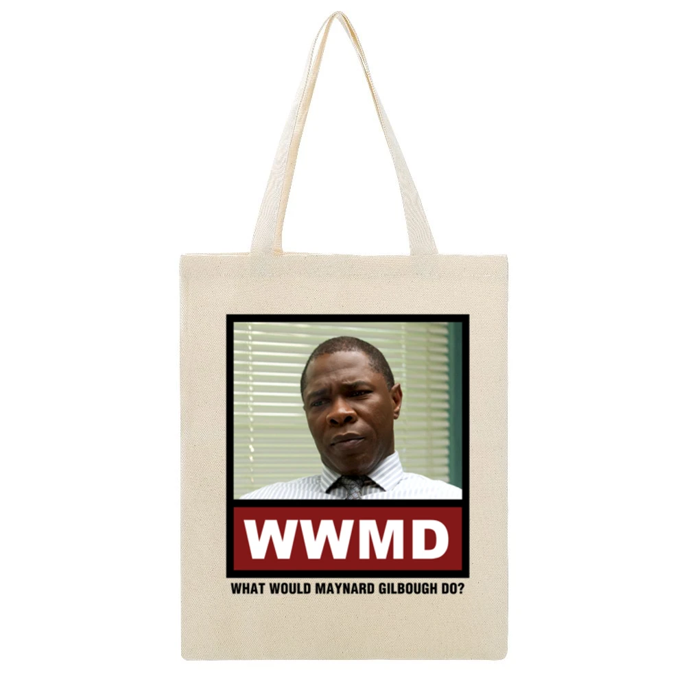 What Would Maynard Gilbough Do WWMD True Detective Beige Canvas Tote Shopping Bag