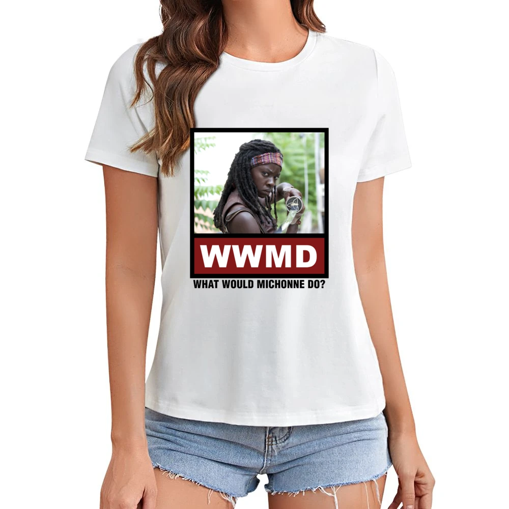 What Would Michonne Do WWMD The Walking Dead Asian Size Women Ladies T-shirt