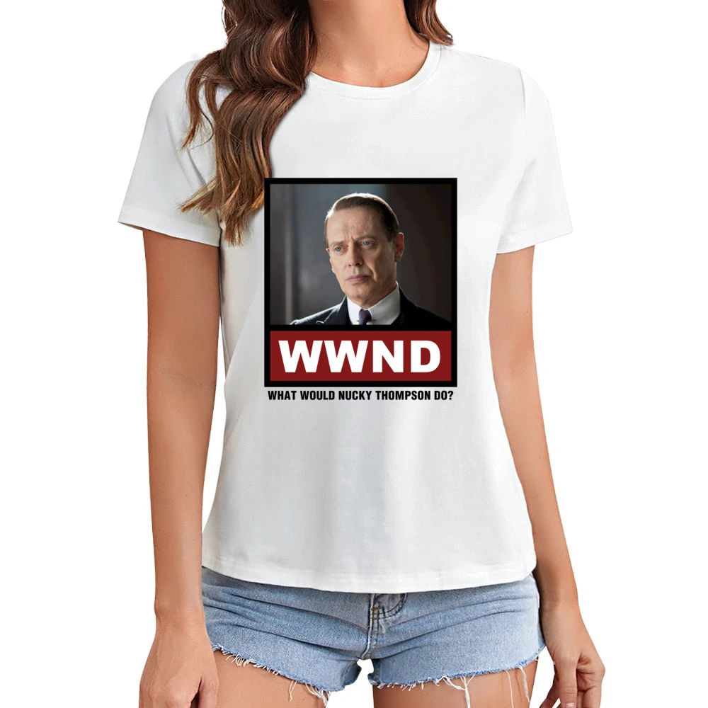 What Would Nucky Thompson Do WWND Boardwalk Empire Asian Size Women Ladies T-shirt