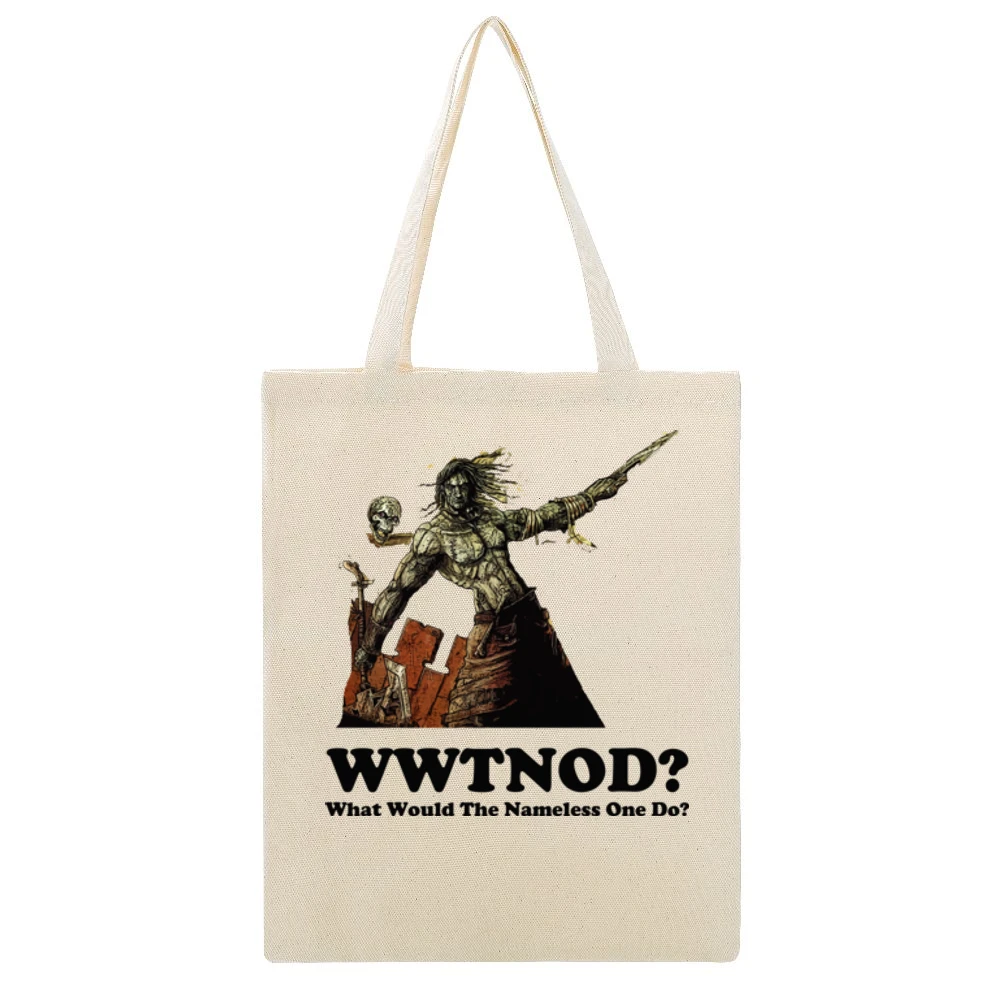 What Would The Nameless One Do Planescape Beige Canvas Tote Shopping Bag