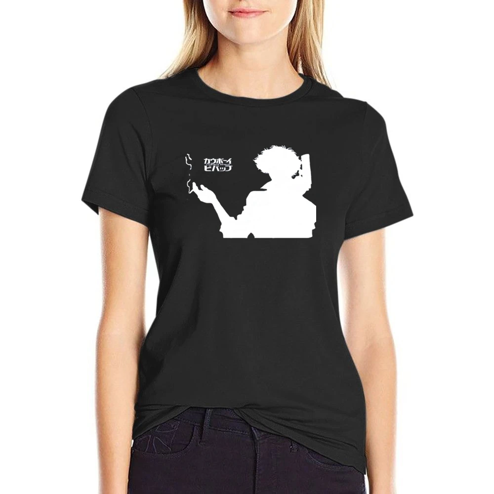 Whatever happens cowboy Bebop smoking spike spiegel bounty hunter T Sh US Size Women Ladies T-shirt