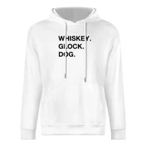 Whiskey Glock Dog Sans Serif European Size Men Hoodie
