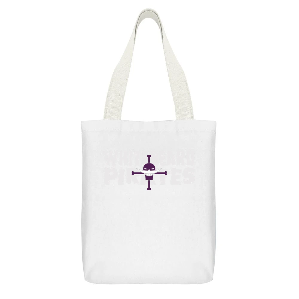 Whitebeard pirates shirohige kaizoku One piece anime manga Eichiro od White Canvas Tote Shopping Bag With Interior Pocket