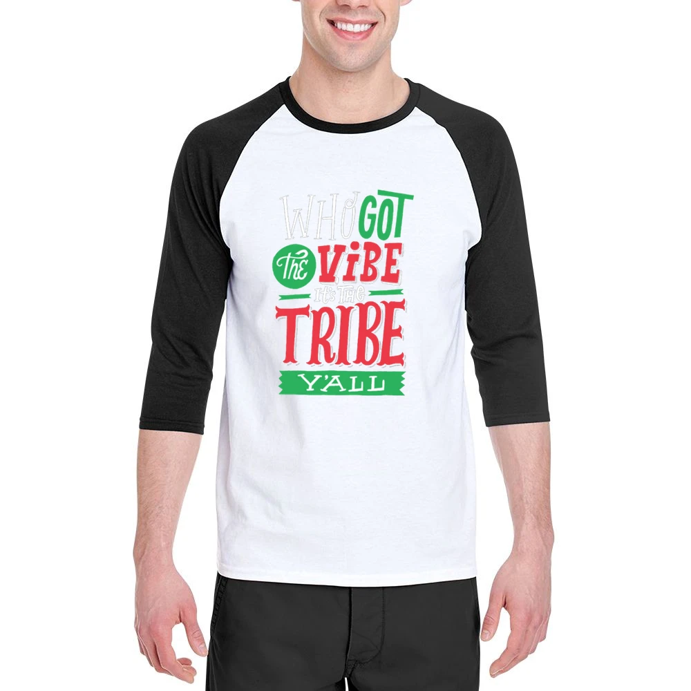Who Got The Vibe It's The Tribe Y'all Men 3/4 Sleeve T-Shirt
