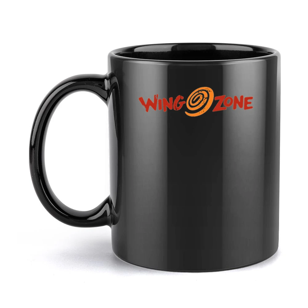 Wing Zone Fast Food Restaurant Distressed Look Black Mug