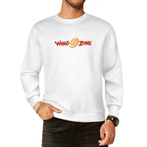 Wing Zone Fast Food Restaurant Distressed Look European Size Pullover Sweater