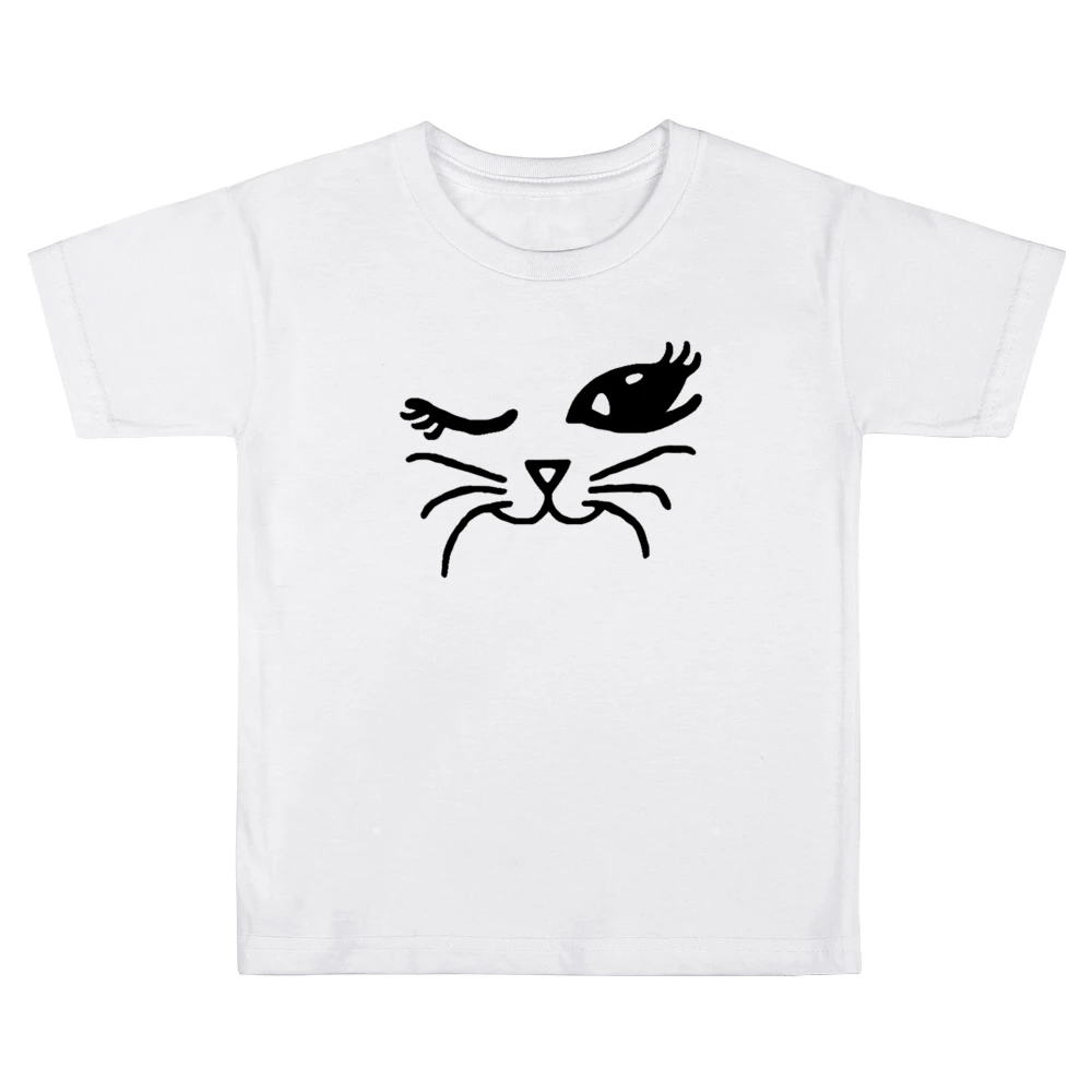 Winking Cat Fun Popular Cat Lover Graphic Feline Tee Shirt Kids Boys Girls T-Shirt