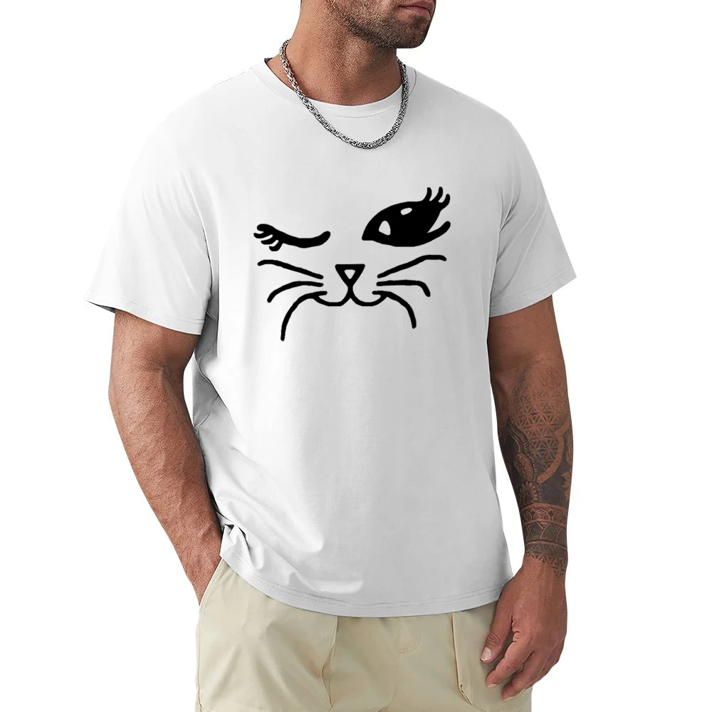 Winking Cat Fun Popular Cat Lover Graphic Feline Tee Shirt Premium Men T-shirt