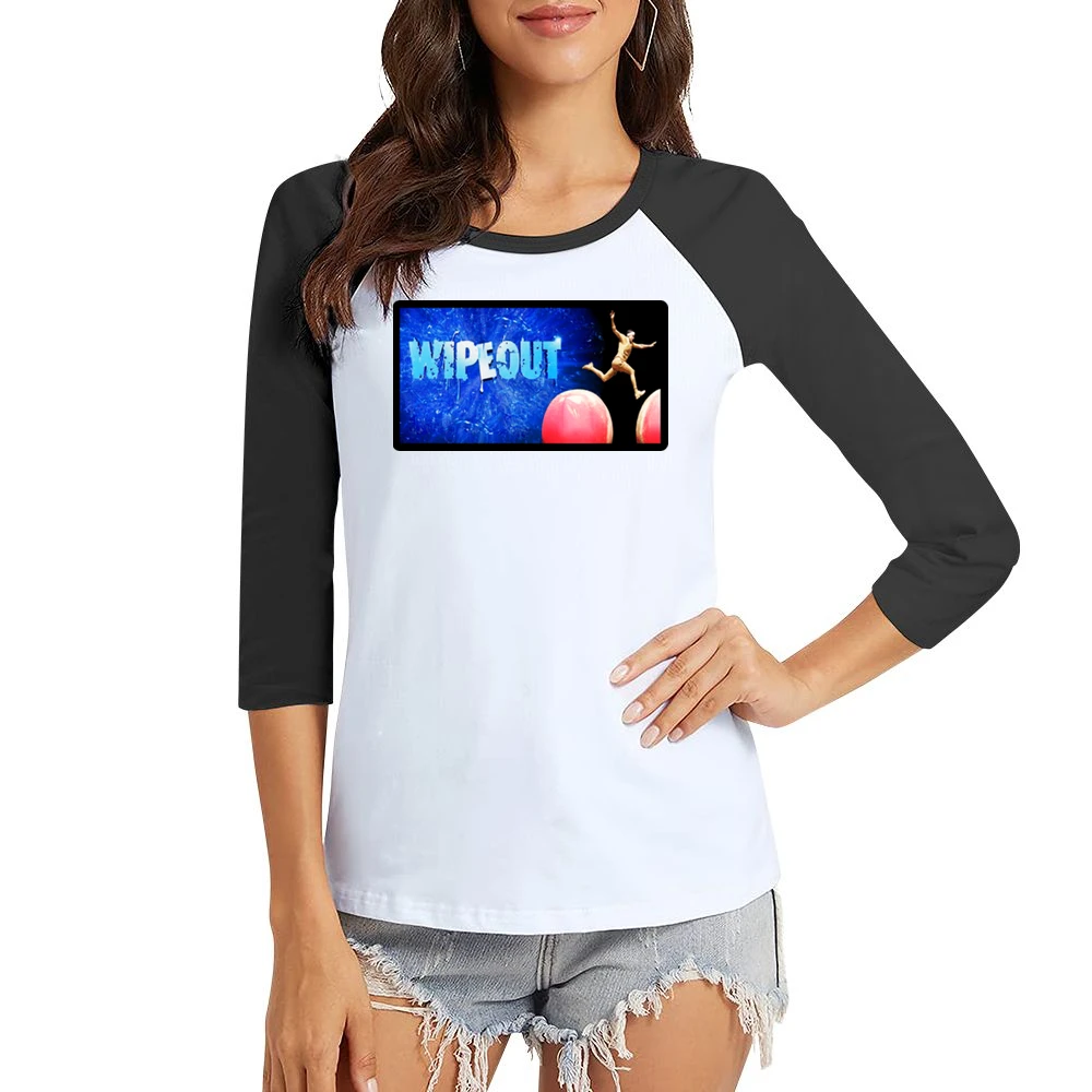 Wipeout TV Show Women Ladies 3-4 Sleeve T-Shirt