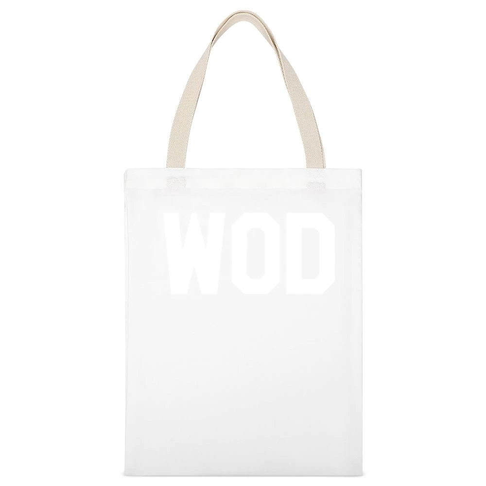 Wod Workout Of The Day Cool Crossfit Fitness Athlete Gym Graphic T Shi White Canvas Tote Shopping Bag