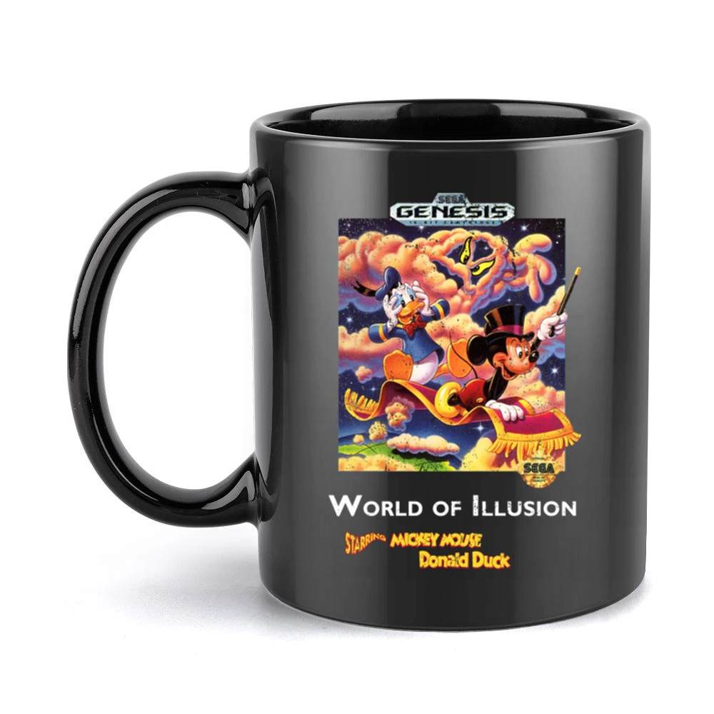 World Of Illusions Mickey Donald Sega Genesis Old School Retro Video G Black Mug
