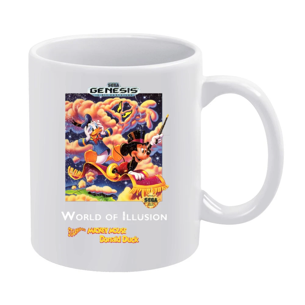 World Of Illusions Mickey Donald Sega Genesis Old School Retro Video G White Mug