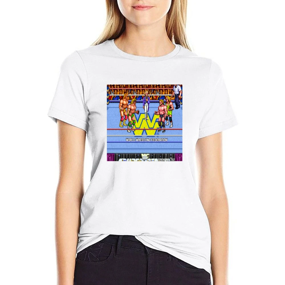 Wrestling Video Game Tshirt US Size Women Ladies T-shirt
