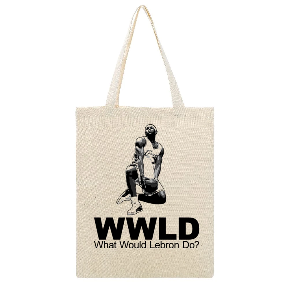 Wwjd Lebron James Beige Canvas Tote Shopping Bag