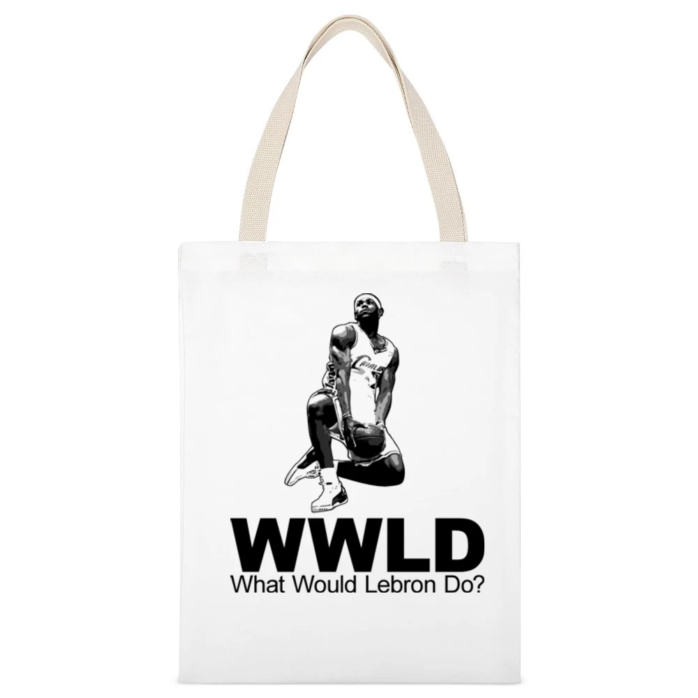 Wwjd Lebron James White Canvas Tote Shopping Bag