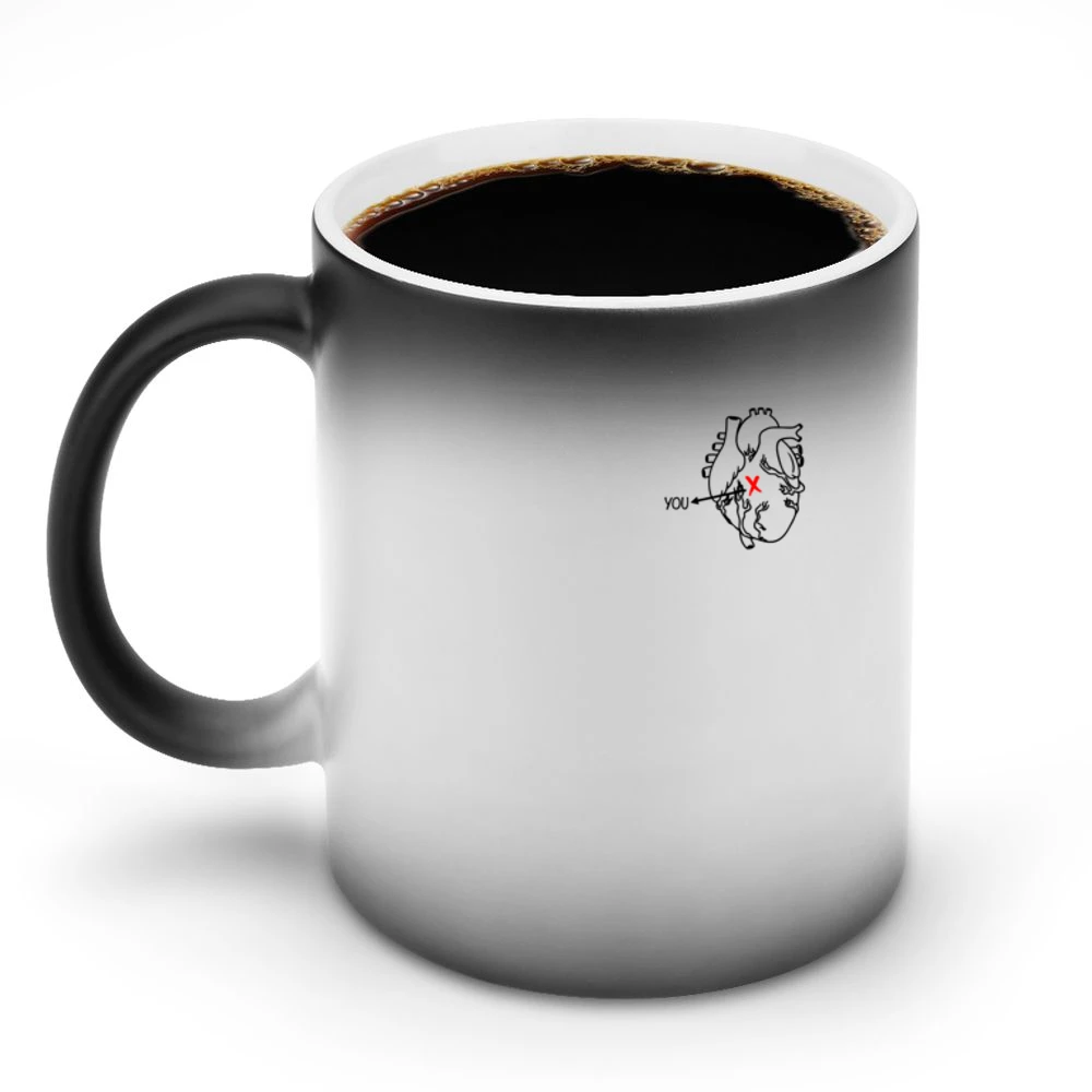 X Marks The Spot Love You Cute Little Anatomical Heart Fun Grunge Grap Discoloration Mug