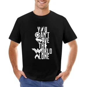 You Can't Save The World Alone Justice League Movie Poster Asian Size Men T-Shirt