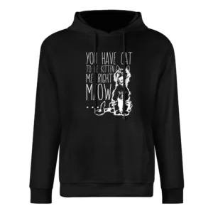 You Have Cat To Be Kitten Me Right Meow Funny Pun Graphic European Size Men Hoodie
