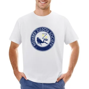 Zissou Society Member Life Aquatics Wes Anderson Comedy Movie Fan Vint Asian Size Men T-Shirt