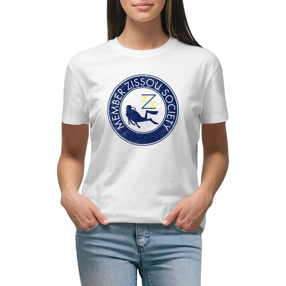 Zissou Society Member Life Aquatics Wes Anderson Comedy Movie Fan Vint Premium Women Ladies T-shirt