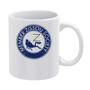 Zissou Society Member Life Aquatics Wes Anderson Comedy Movie Fan Vint White Mug