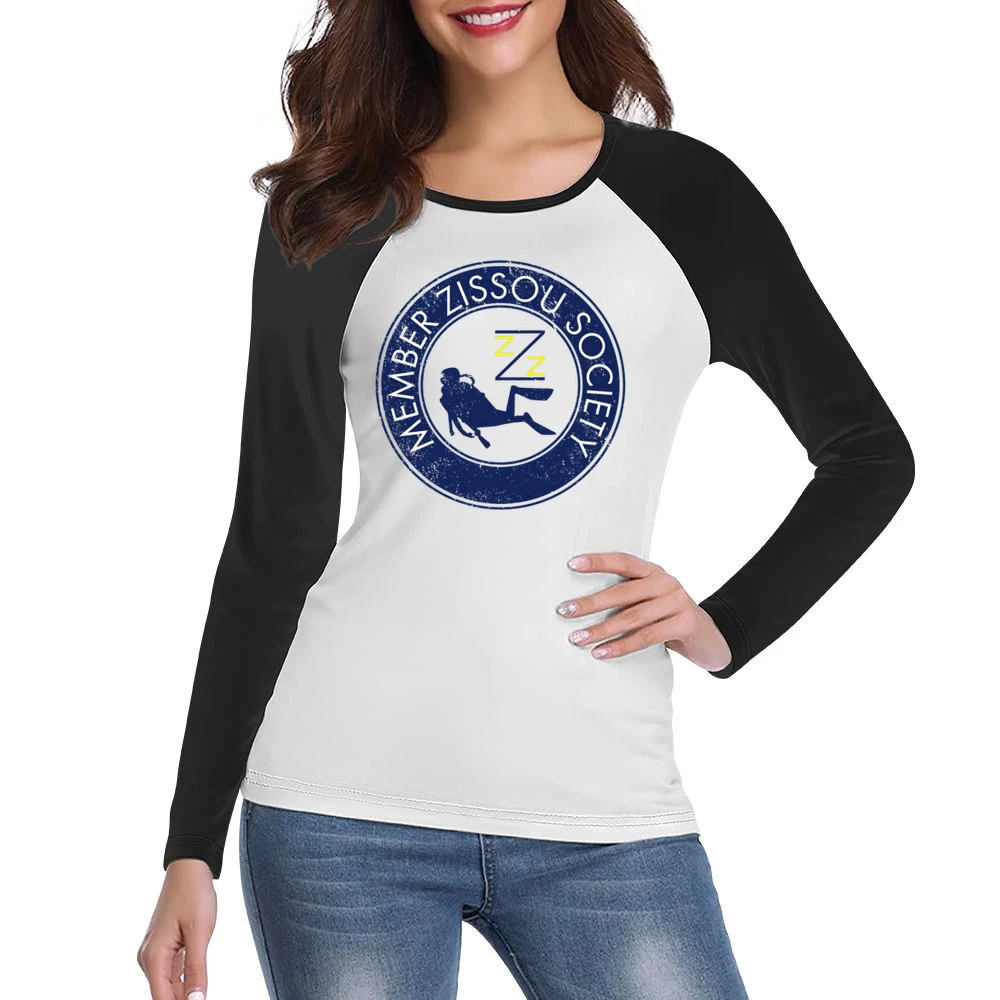 Zissou Society Member Life Aquatics Wes Anderson Comedy Movie Fan Vint Women Ladies Long Sleeve T-Shirt