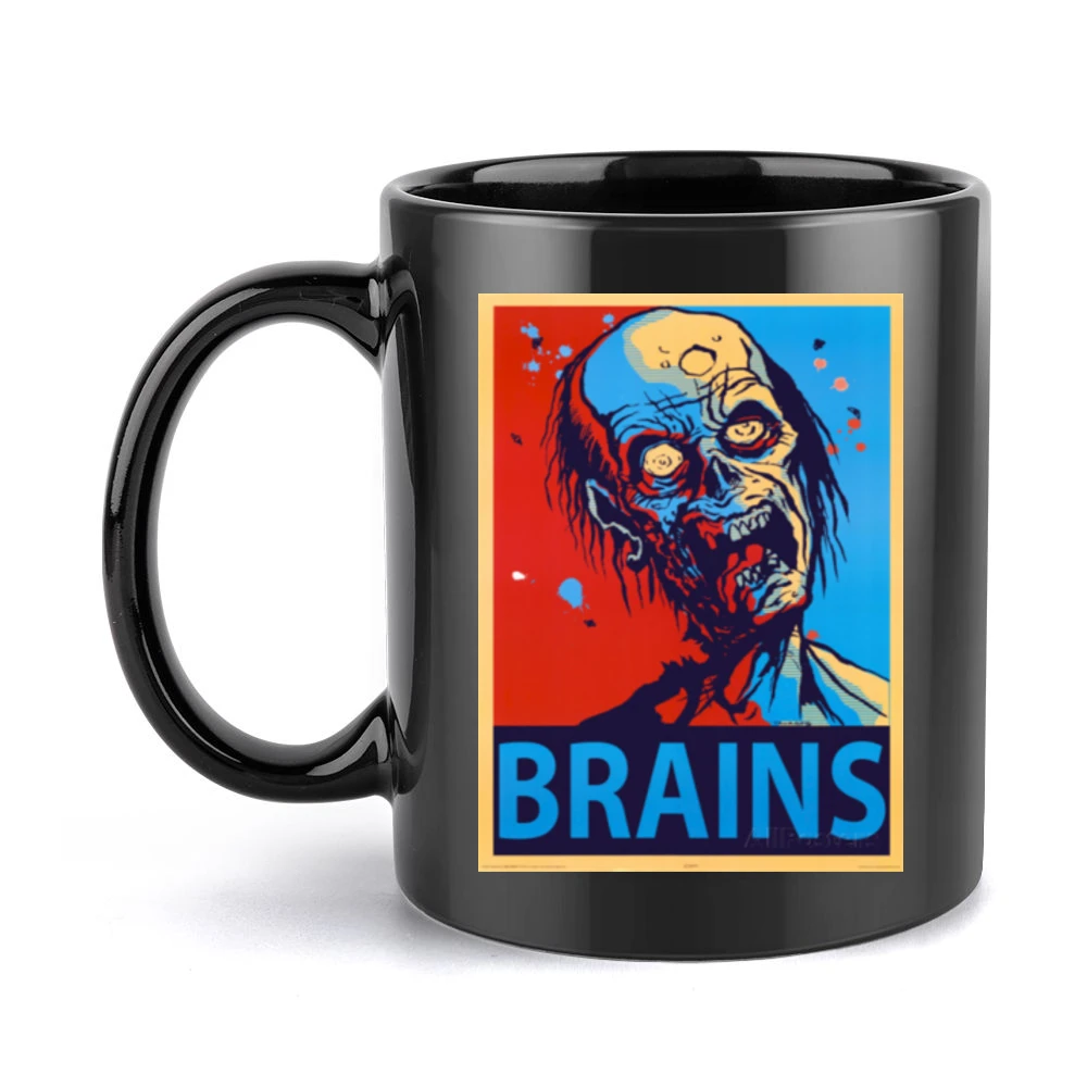 Zombie Brains tshirt Black Mug