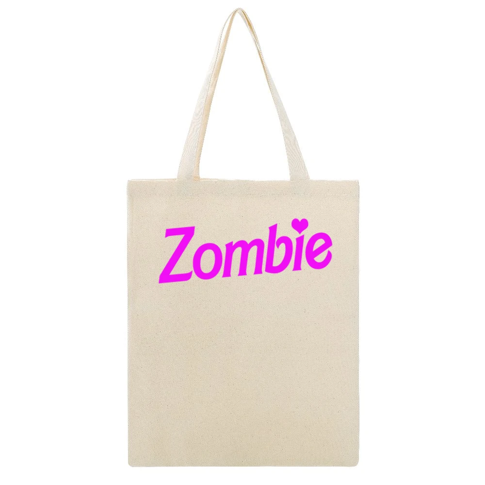 Zombie Fun Halloween Costume Barbie Parody Beige Canvas Tote Shopping Bag